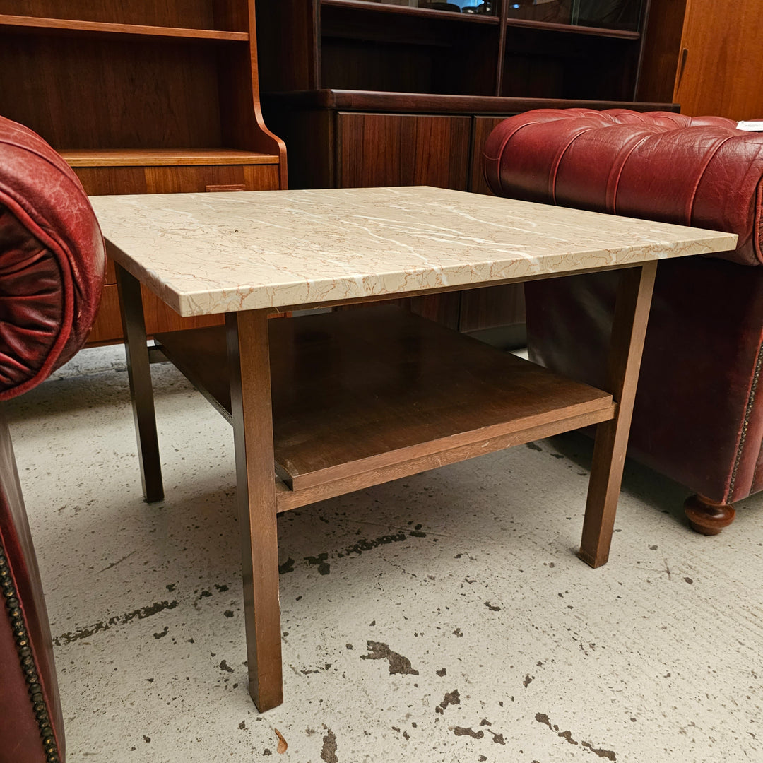 Square Side Table w/ Stone Top