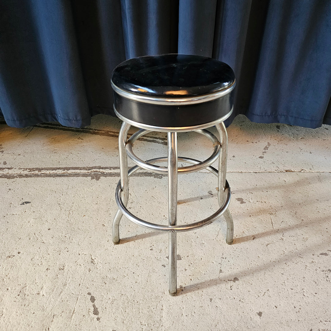 Black Vinyl Stool