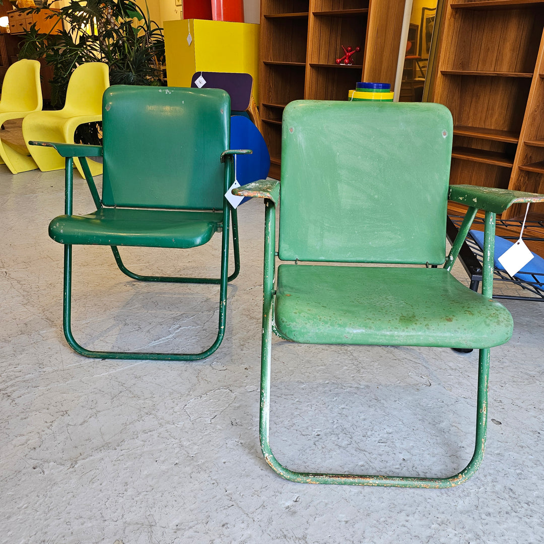 Russell Wright Folding Chair in Green