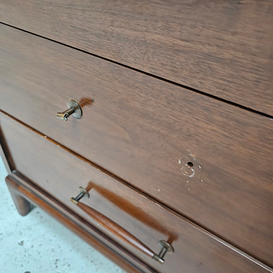 Henredon Walnut 12 Drawer Lowboy Dresser (as-found)