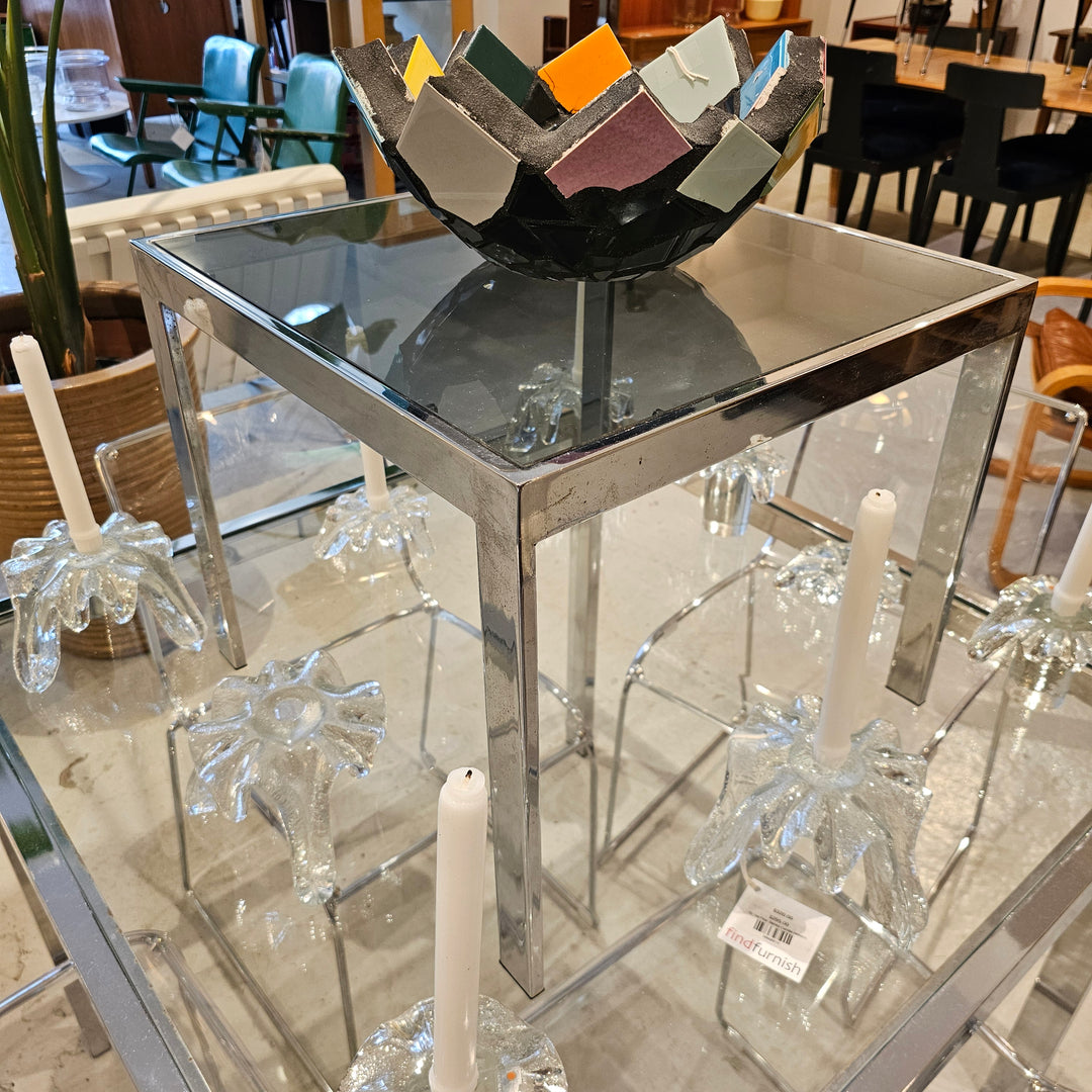 Chrome and Glass Side Table