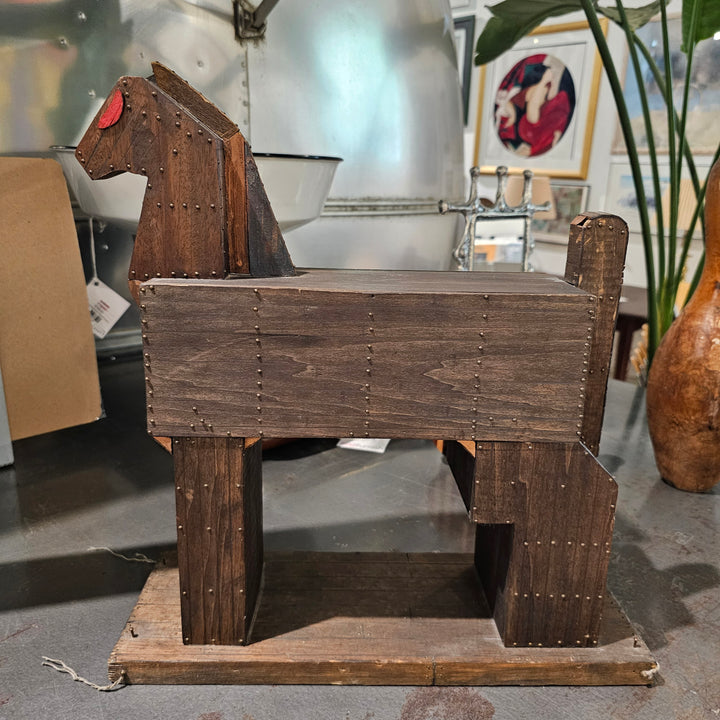 Handmade Wood Trojan Horse - Artist Signed 1973