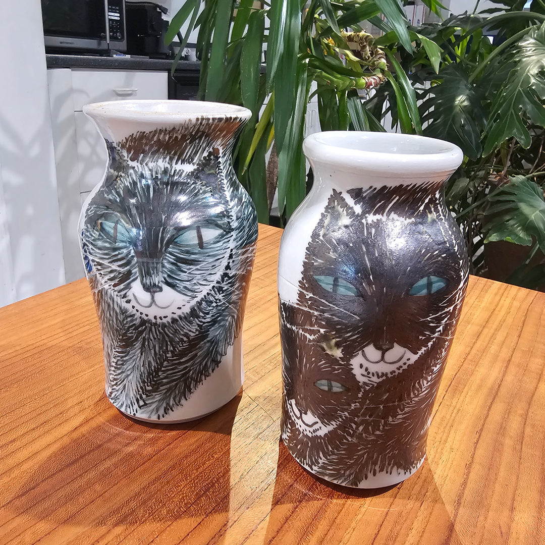 Hand Painted Cat Vase