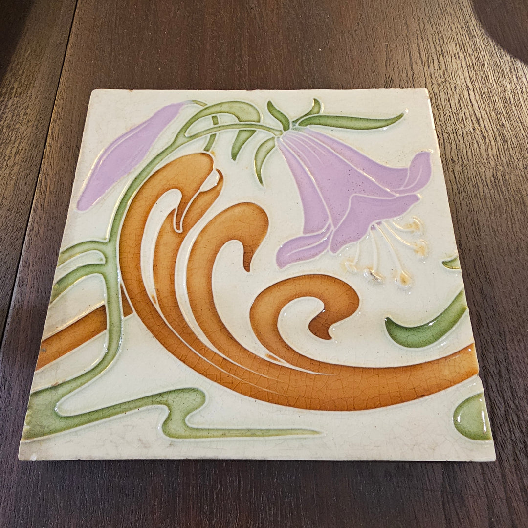 Art Nouveau Style Decorative Tile from Holland