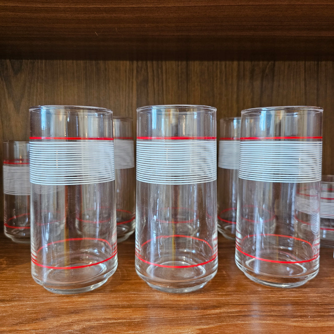 1970s Retro Striped Glassware Set