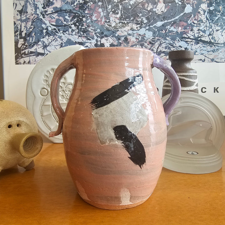 Pastel Pink / Purple Studio Pottery Vase