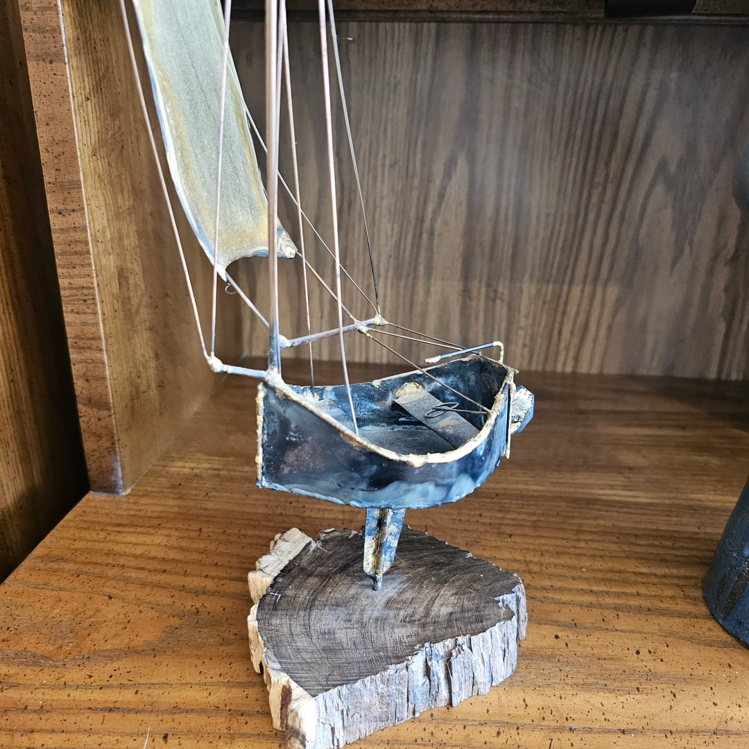 MCM Brutalist Sailboat Sculpture