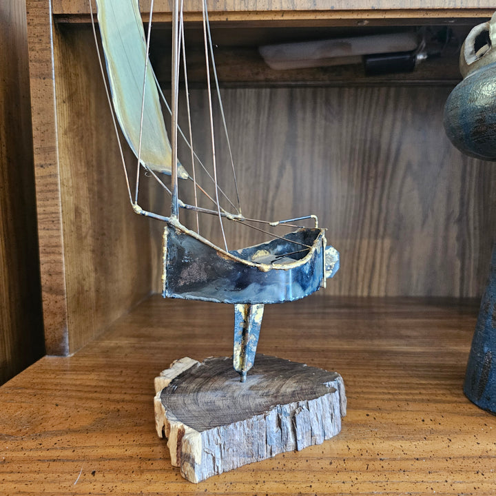 MCM Brutalist Sailboat Sculpture
