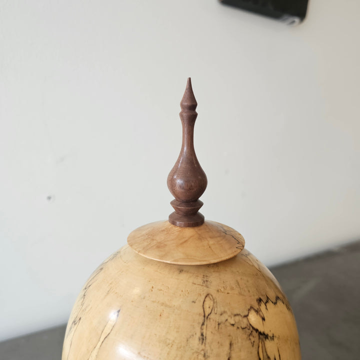 Handcrafted Box Elder Lidded Urn