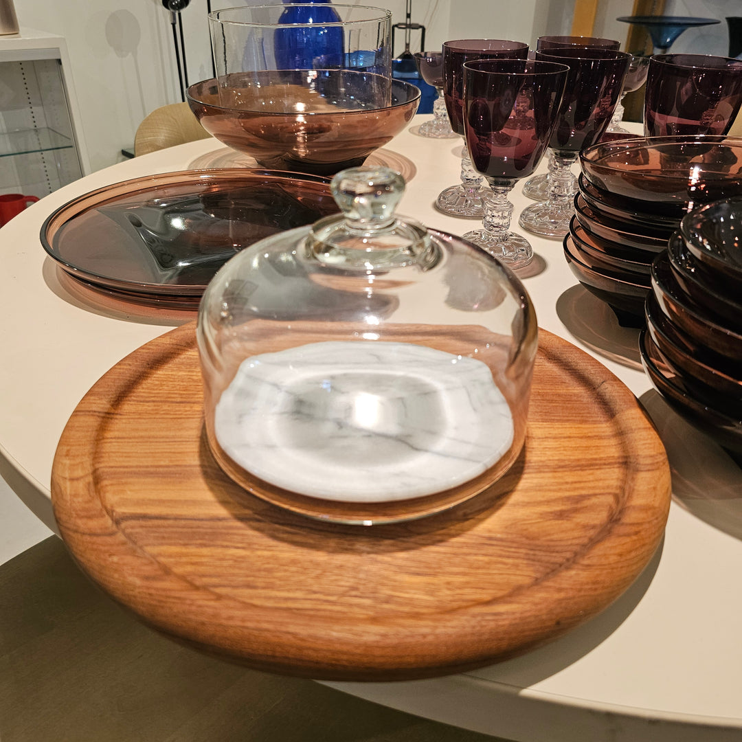 2pc GoodWood Teak & Marble Cheese Dome