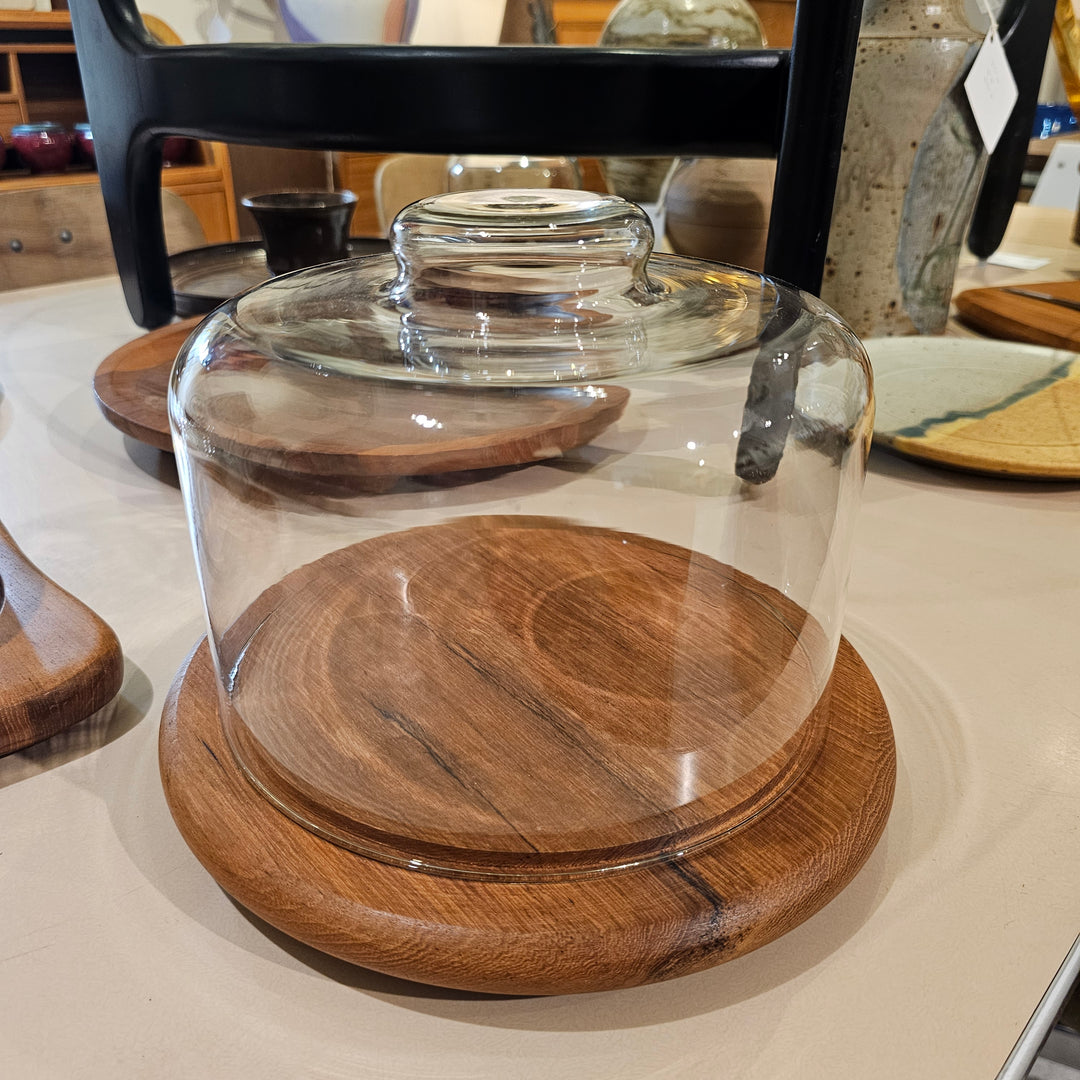 2pc GoodWood Dual Teak Base Cheese Dome/Serving Bowl