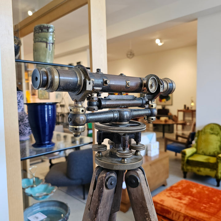 Antique Surveyors Transit Level w/ Box & Stand