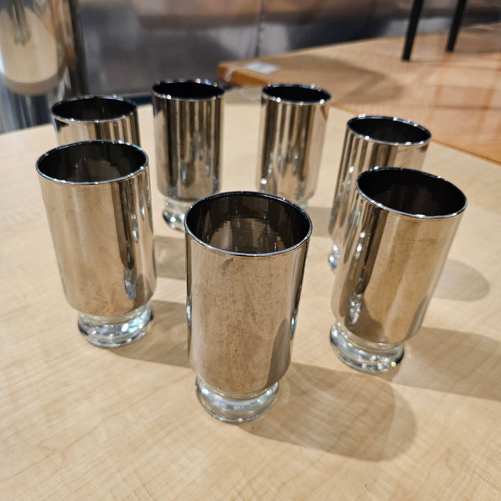 (7) MCM Silver Dipped Collins Glasses