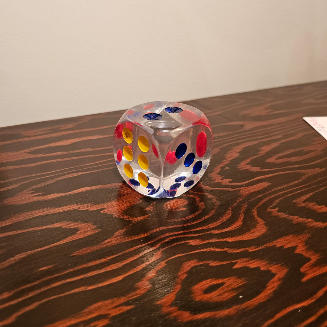 Large Lucite Dice Sculpture / Paperweight 1970s