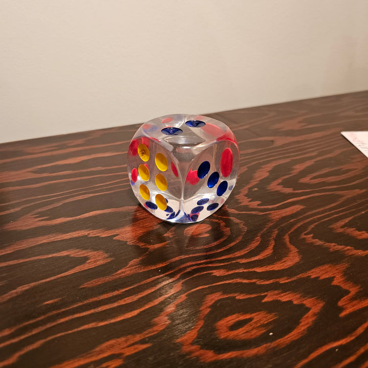 Large Lucite Dice Sculpture / Paperweight 1970s
