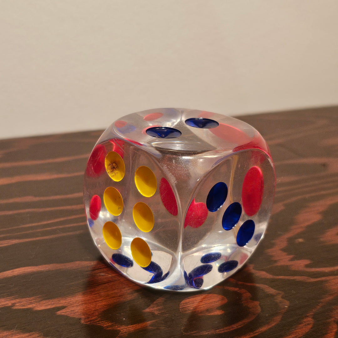 Large Lucite Dice Sculpture / Paperweight 1970s