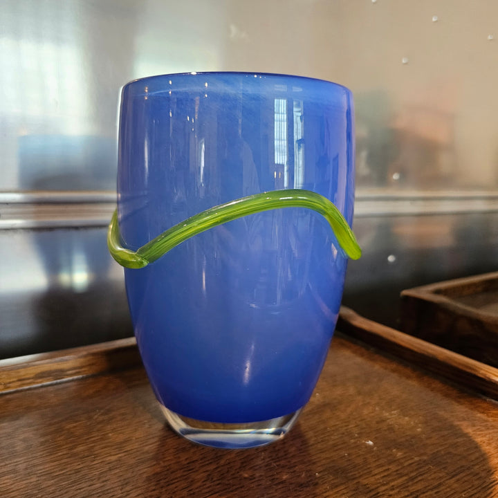 Blue & Green Modern Art Glass Vase