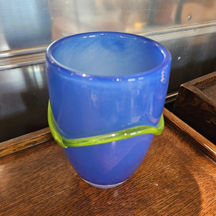 Blue & Green Modern Art Glass Vase