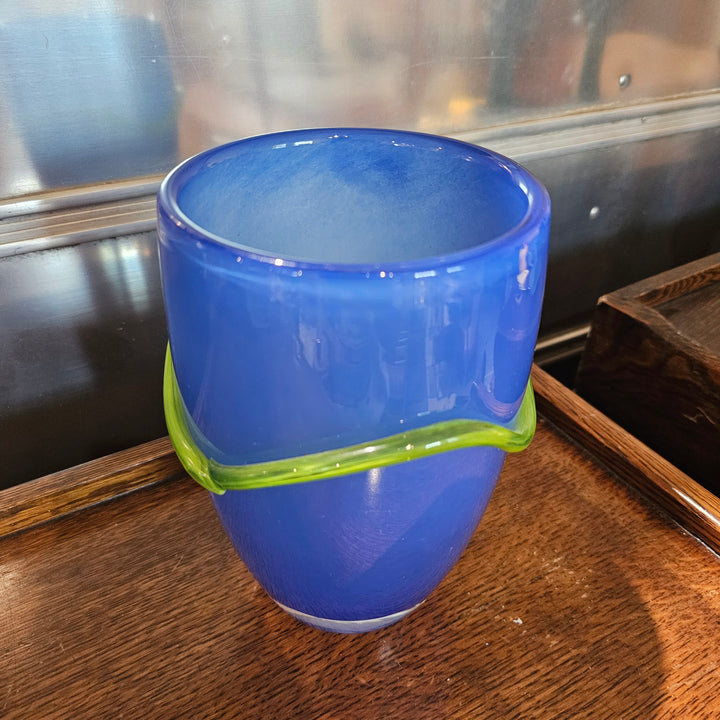 Blue & Green Modern Art Glass Vase