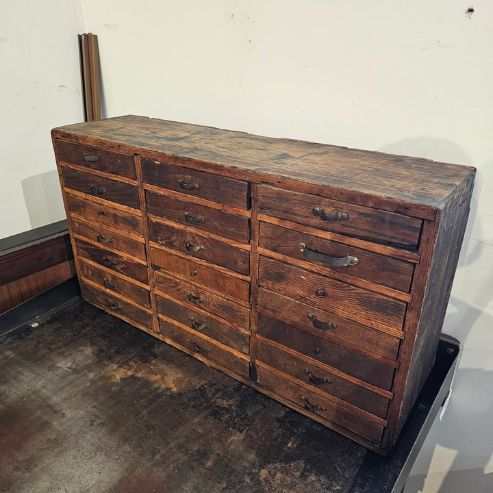 Vintage Industrial 21-Drawer Cabinet