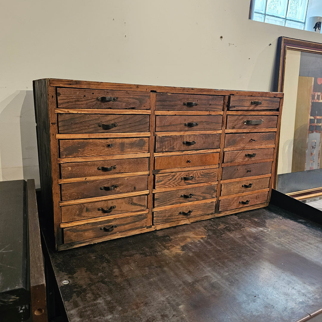 Vintage Industrial 21-Drawer Cabinet
