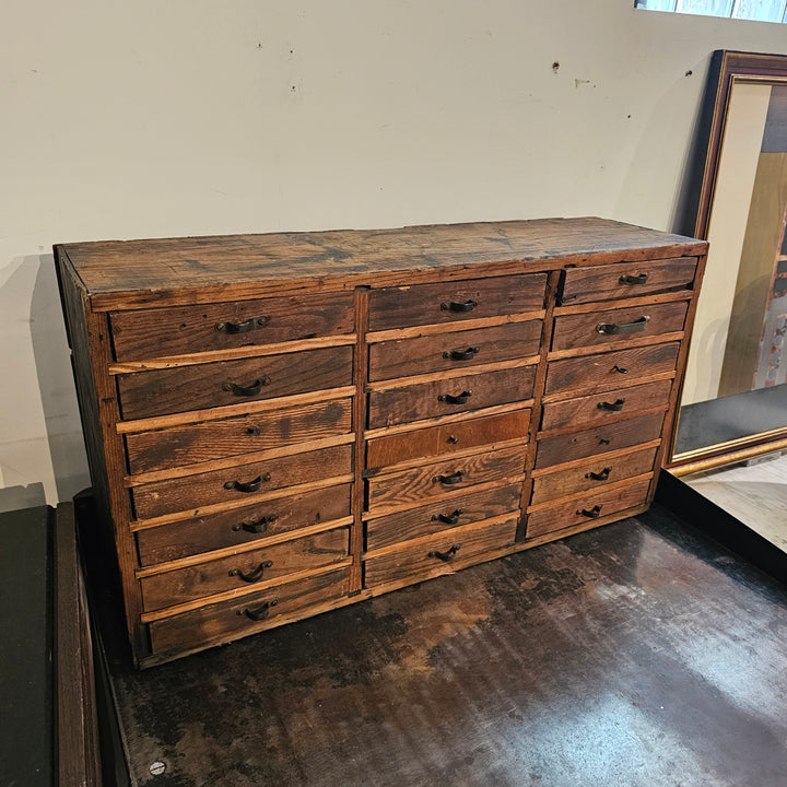 Vintage Industrial 21-Drawer Cabinet