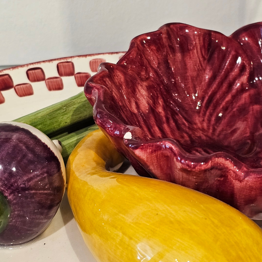 Vintage Cali Pottery Vegetable Themed Platter