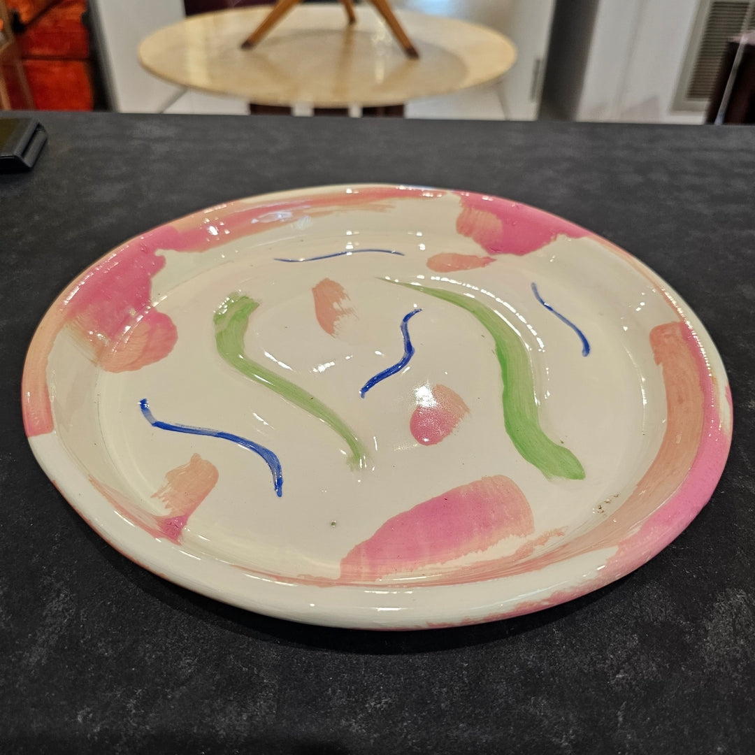 Abstract Green Blue & Pink Plate