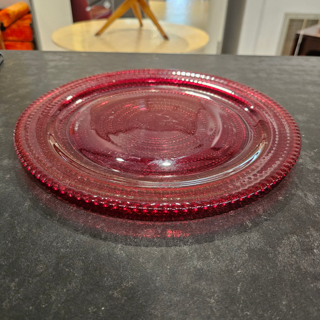 Ruby Red Glass Plate