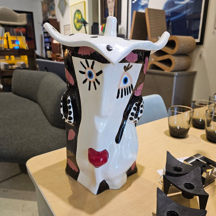 Jarilynn Babroff Abstract Face Sculpture w/ Lid
