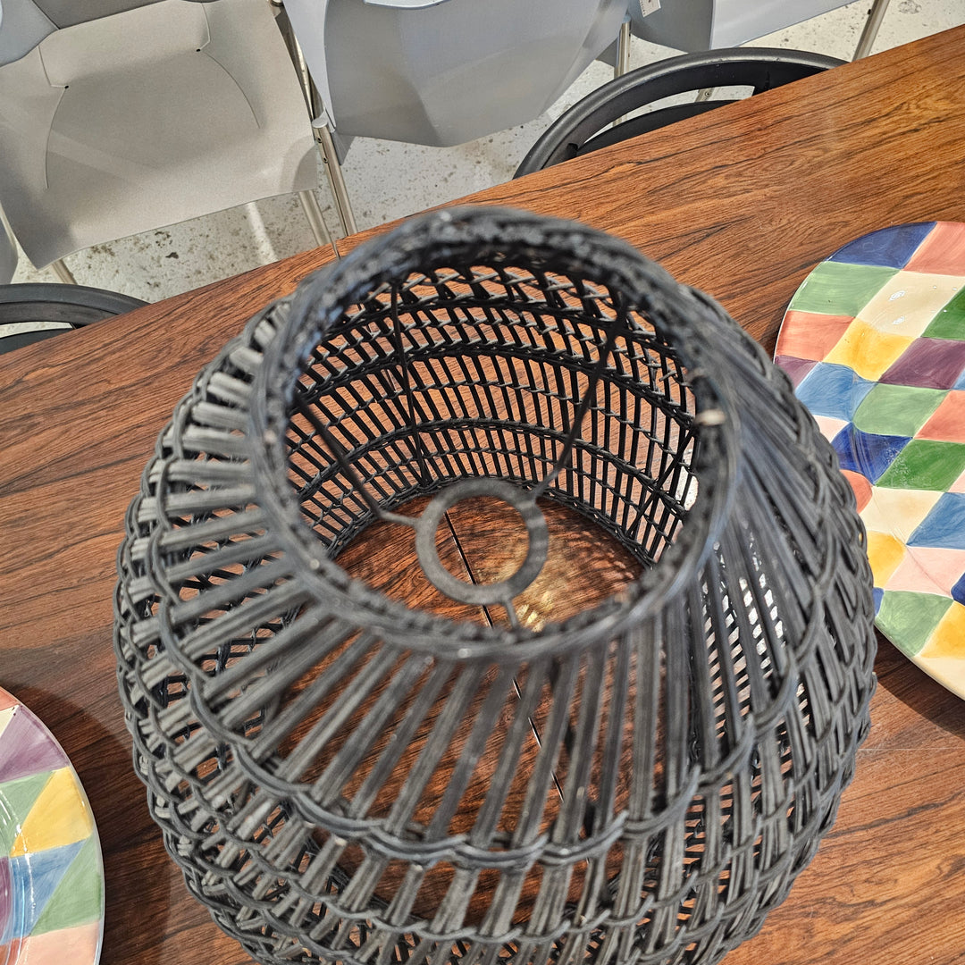Black Rattan Pendant Shade