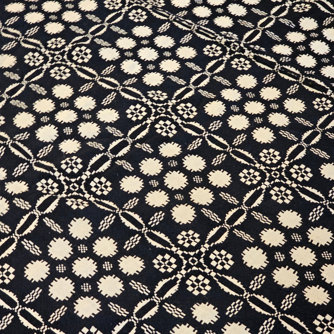Antique Jacquard Loom Coverlet 76" x 97"