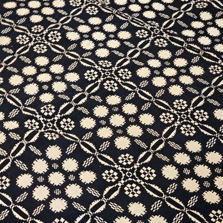Antique Jacquard Loom Coverlet 76" x 97"