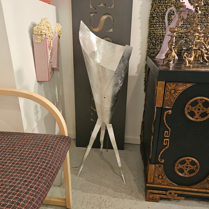 Postmodern Lightweight Punched Tin Floor Lamp