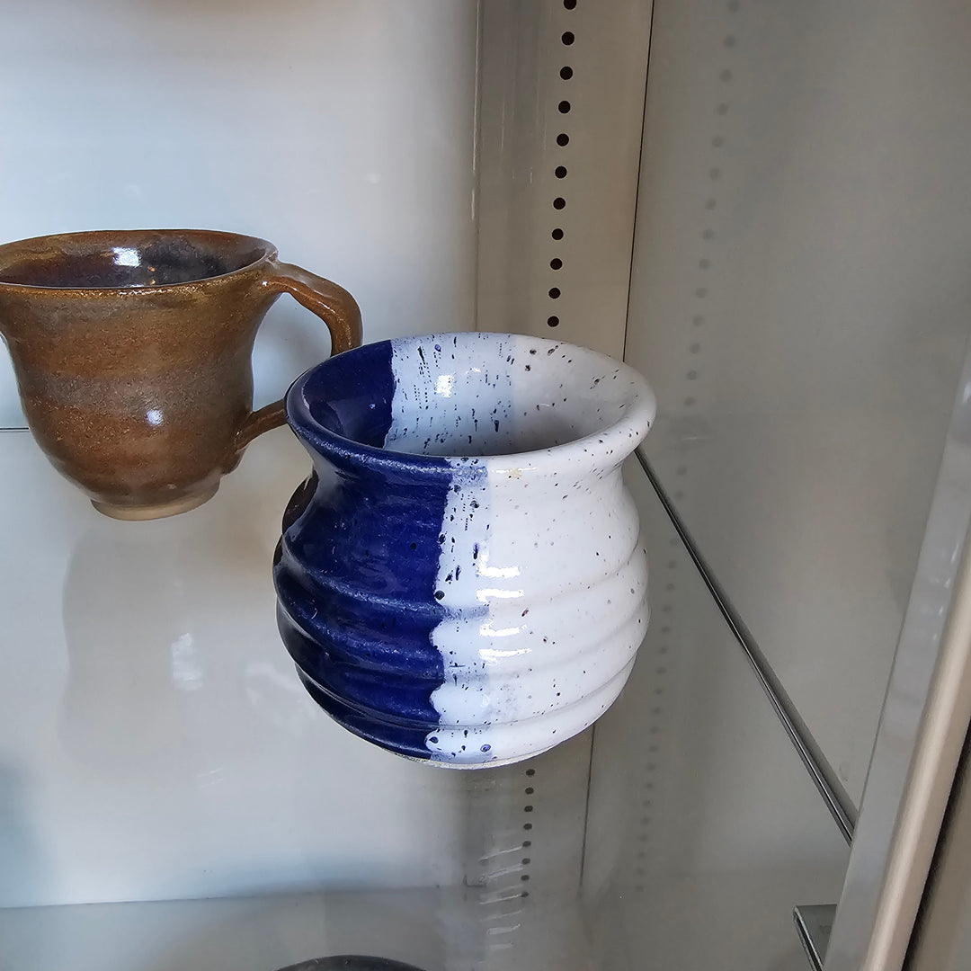 Small Blue & White Studio Pottery Planter