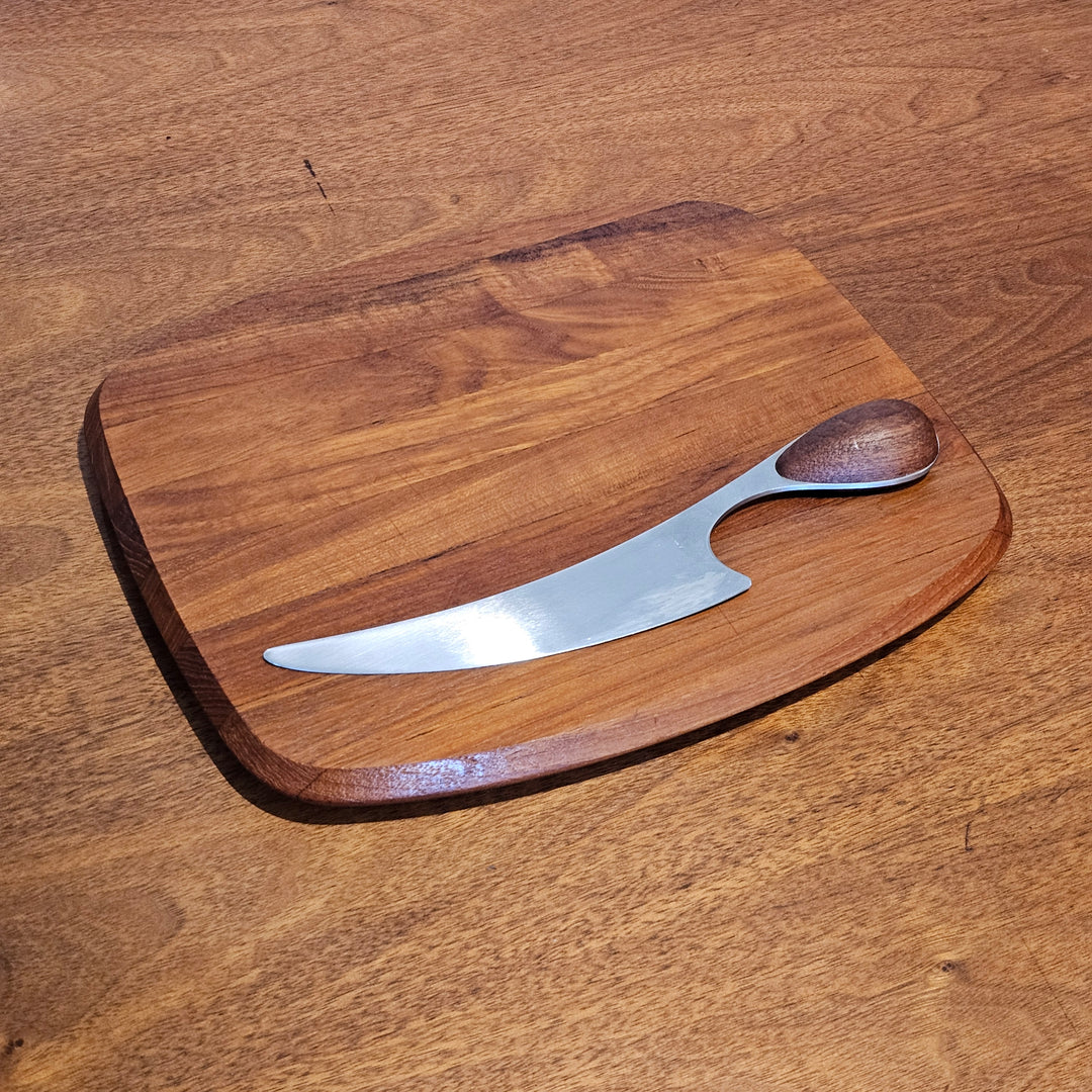 Dansk Teak Cheese Board with Knife
