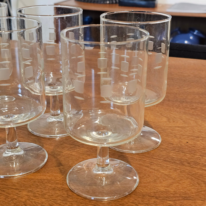 Vintage Geometric Pattern Etched Glasses  (8)