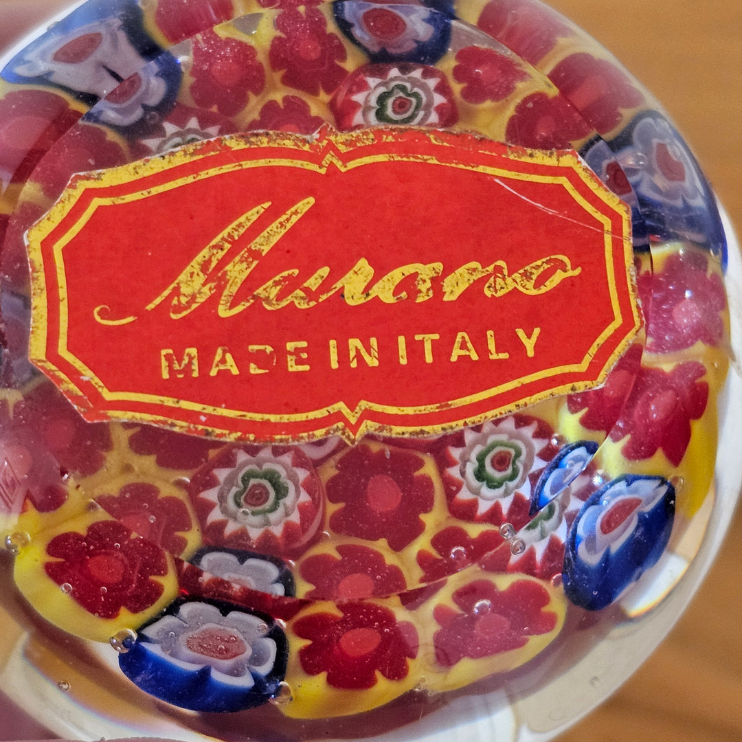 Murano Millefiori Art Glass Paperweight