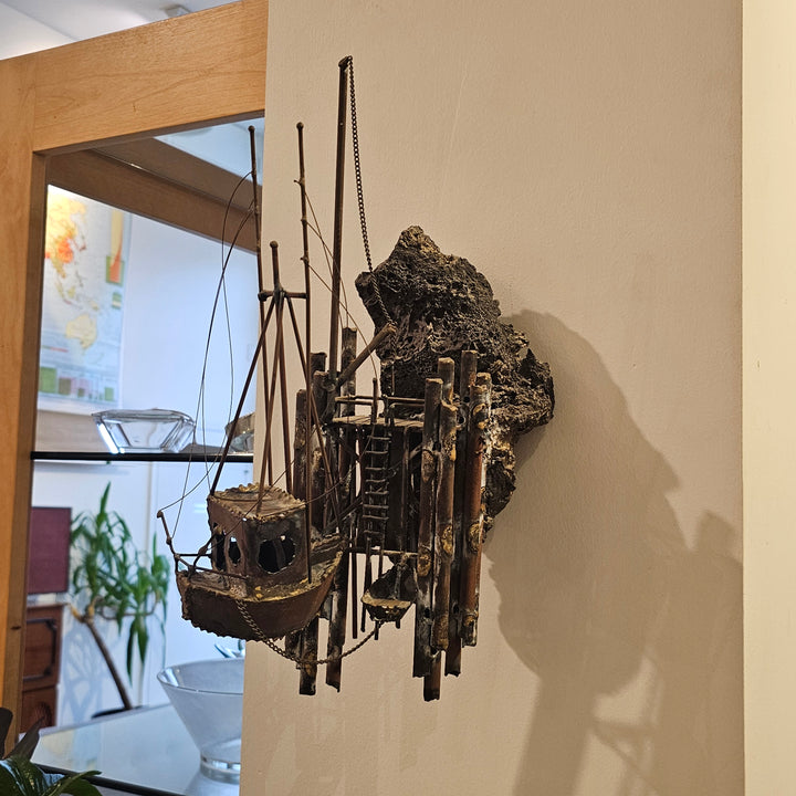 Metal Boat Wall Sculpture