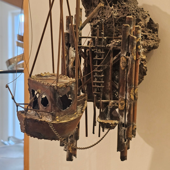 Metal Boat Wall Sculpture