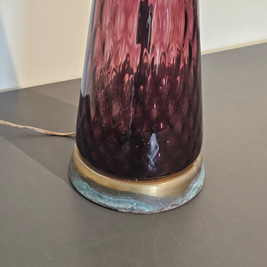 Tall MCM Empoli Glass Lamp w/ Shade