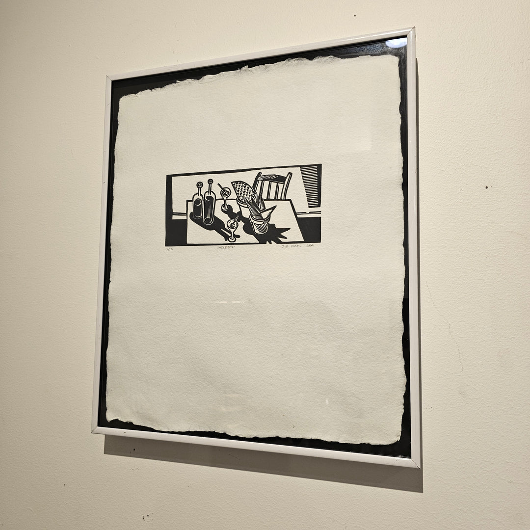 'Tabletop' Linocut by JE Rise