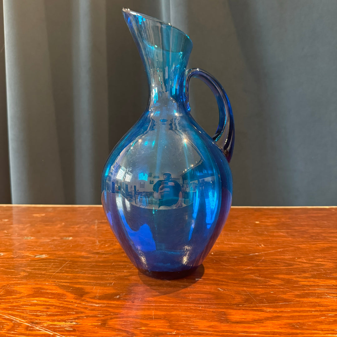 Blue Blenko Glass Pitcher