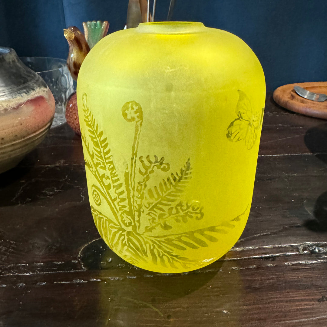 Kelsey Pilgrim Glass Cameo Vase