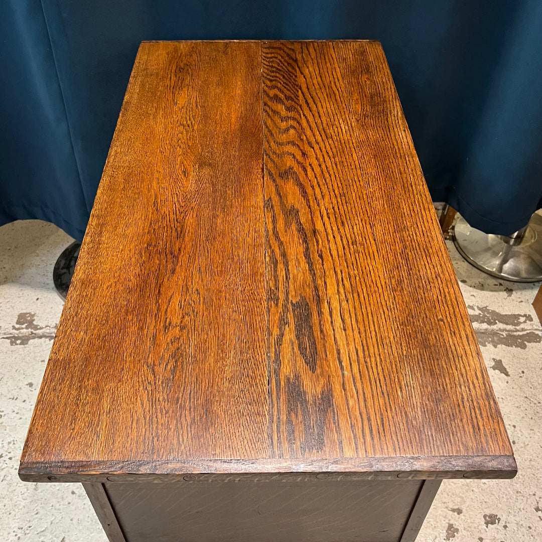 Petite Oak Desk w/Tiny Drawers & Cabinets