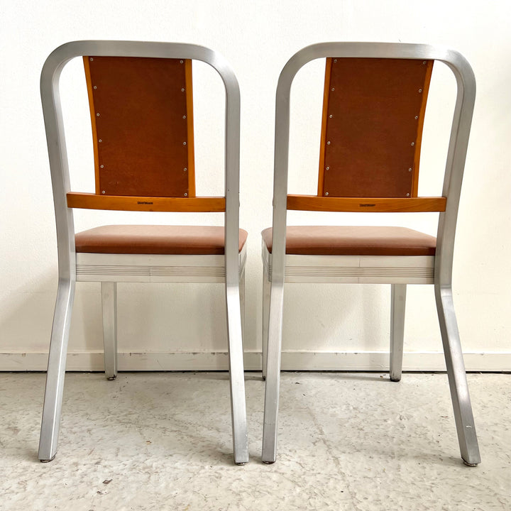 Pair of Shaw Walker Aluminum/Wood Side Chairs