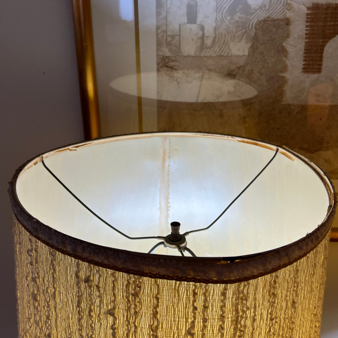 Pale Green Plasto Table Lamp w/Textured Shade