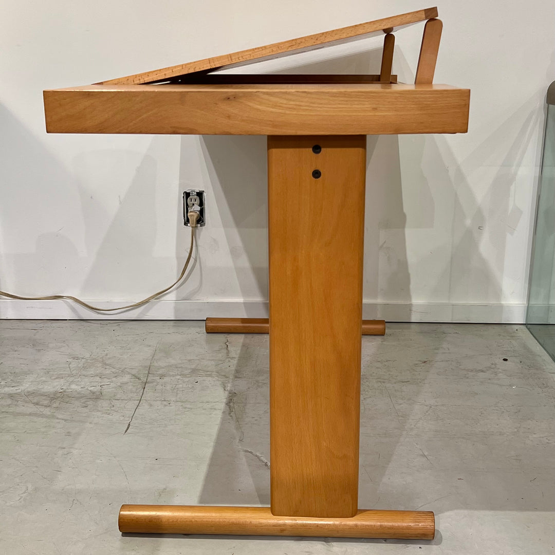 1970s Petite Minimalist Maple Drafting Table
