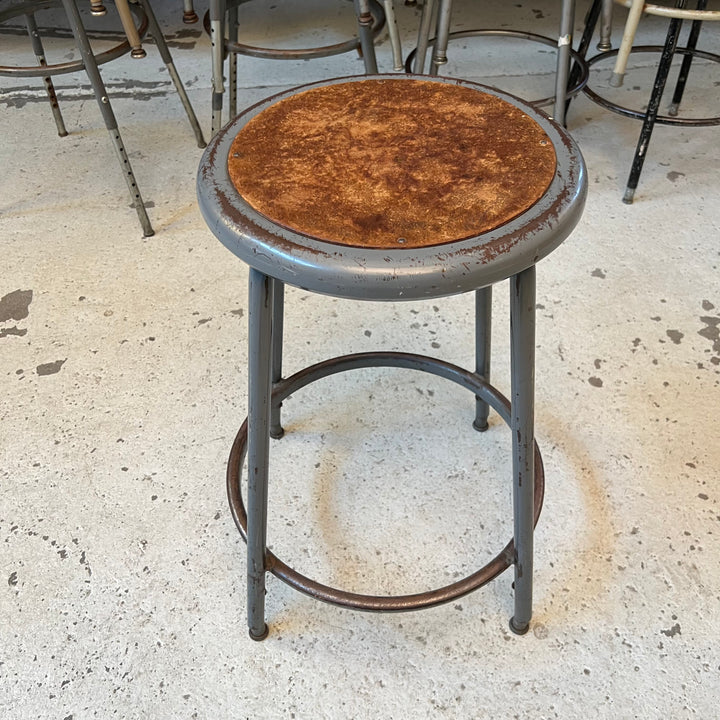 Vintage Metal Industrial Stool