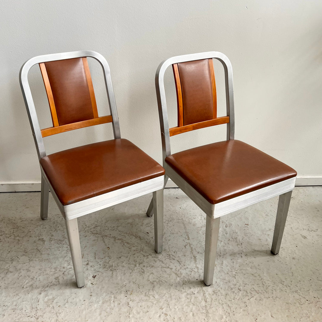 Pair of Shaw Walker Aluminum/Wood Side Chairs